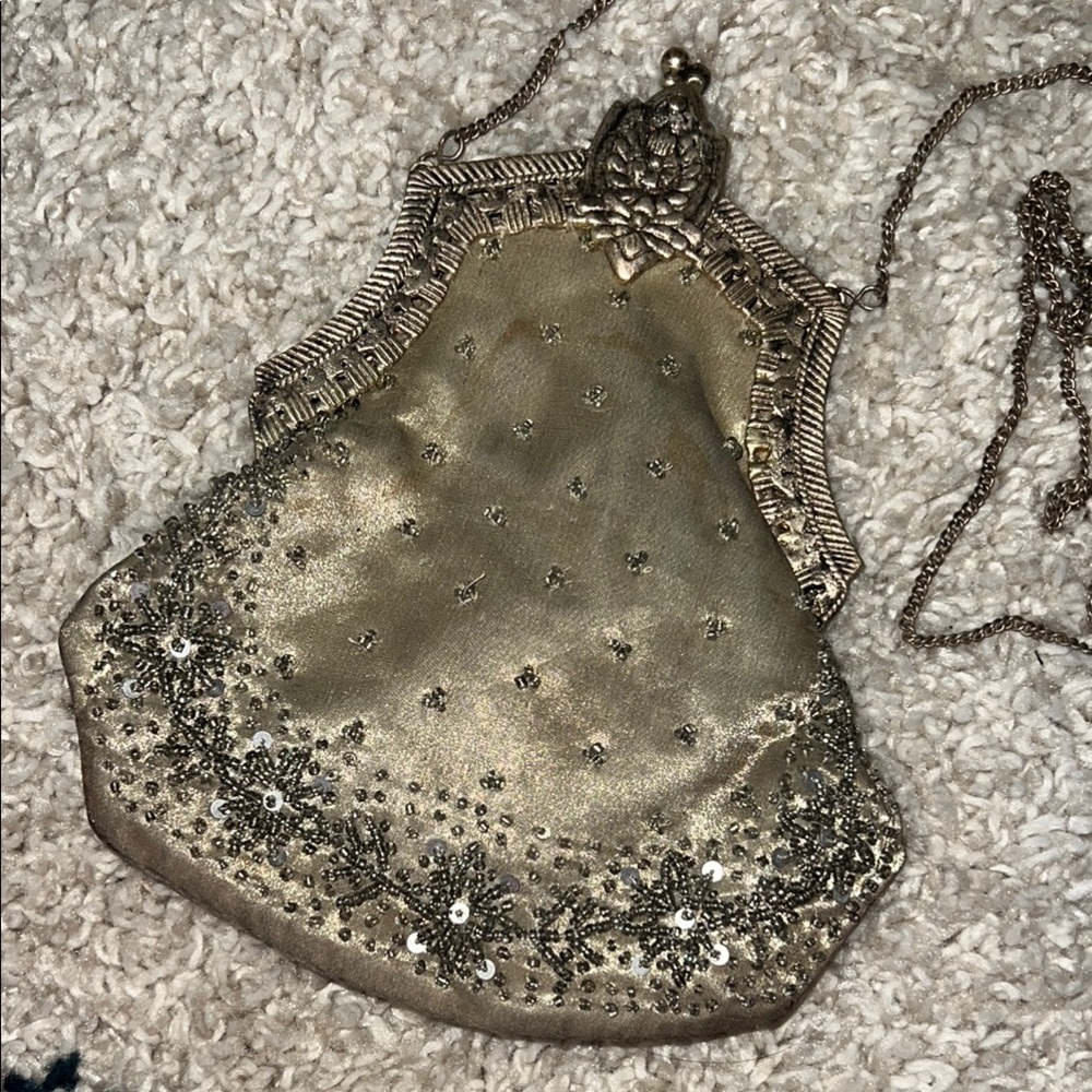 Vintage Pure Silk Beaded handbag
